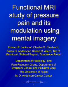 Functional MRI study of pressure pain and its modulation using