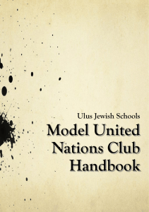 Model United Nations Club Handbook Ulus Jewish Schools