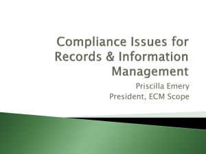 Compliance Issues for Records & Information Management