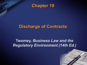 Chapter 19 Discharge of Contracts