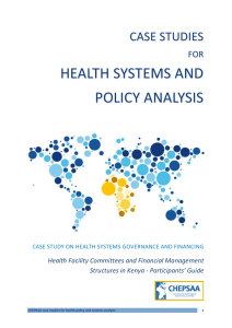 Case Study - Consortium for Health Policy & Systems Analysis in