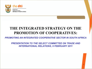 The Integrated Strategy on the Promotion of Cooperatives