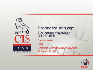 Bridging the skills gap - Chartered Secretaries Southern Africa