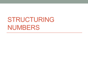 Structuring numbers 1 - 10