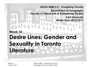 Week 10 Desire Lines: Gender and Sexuality in