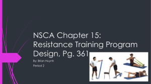 N S C A Ch 15 Resistance Training NSCA Ch 15 Resistance