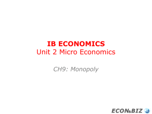 IB Economics - Ch 9 How do we model monopolies?