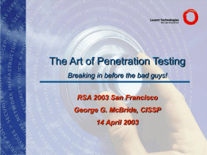 The Art of Penetration Testing