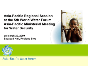 Agenda Asia-Pacific Regional Session at the 5th World Water Forum