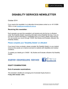 Disability Services newsletter September 2014