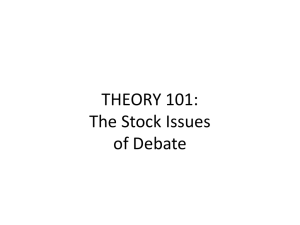 THEORY 101: The Stock Issues of Debate