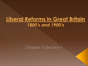 Liberal Reforms in Great Britain 1800's and 1900's
