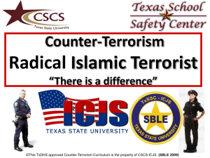 Counter-Terrorism ISLAMIC RADICAL THREATS CALL FOR Jihad