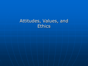 Lecture 4: Attitudes, Values and Ethics