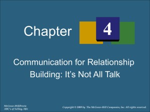 Chapter 4a Communication for Relationship Building