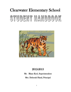 student handbook - Clearwater Elementary School