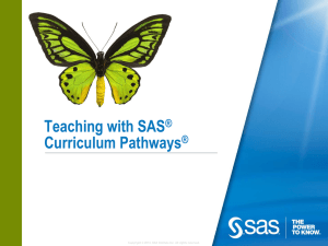 Training Slides - SAS® Curriculum Pathways