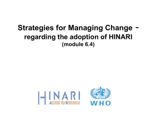 Module 6.4 Strategies for Managing Change for HINARI