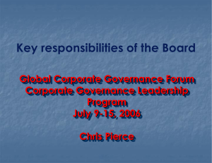 The Role of Company Diurector and the Board