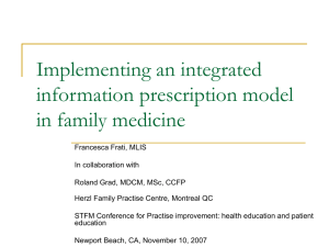 Implementing an integrated information prescription model in family