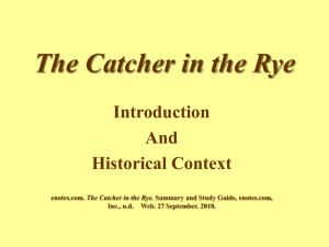 Catcher Intro Historical Context
