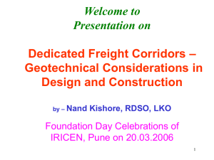 Presentation on Dedicated Freight Corridors - iricen
