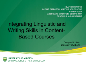 Integrating Linguistic and Writing Skills in Content