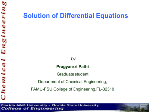 Solution of Differential Equations - FAMU