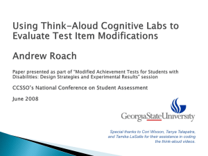 Using Think-Aloud Cognitive Labs to Evaluate Test Item Modifications