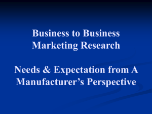 Business to Business Marketing Research Needs & Expectation