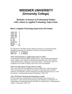 Applied Technology Supervision Courses