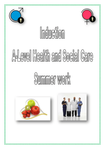 the A Level Health and Social Care course!