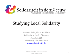 A Qualitative Case Study of Local Solidarity