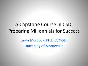 A Capstone Course in SLP Preparing Millennials for Success