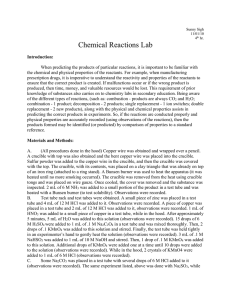 chemicalrxnslab - WaylandHighSchoolChemistry