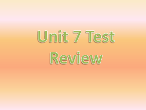 Unit 7 Test Review