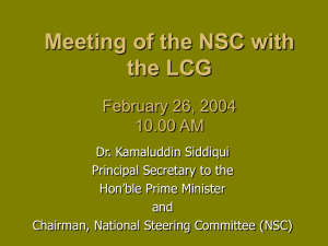 Meeting of the NSC with the LCG on PRSP, Dr. Kamaluddin Siddiqui