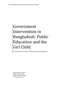 Government Intervention in Bangladesh: Public Education and the