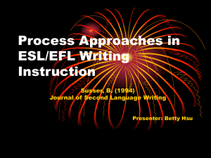 Process Approaches in ESL/EFL Writing Instruction