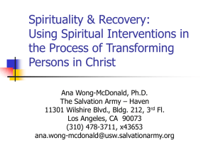 Spirituality & Recovery: Using Spiritual Interventions in the Process
