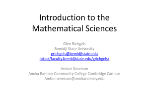 Introduction to the Mathematical Sciences - BSU Faculty