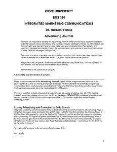 Advertising and Promotion Exercises