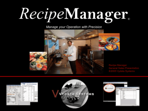 Recipe Manager Presentation