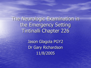 The Neurologic Examination in the Emergency Setting Tintinalli