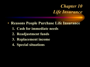 Chapter 10 Life Insurance - Auburn University, College of Business
