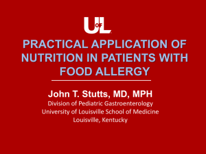 Practical Nutrition for Food Allergy