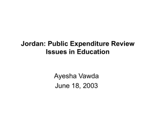 Jordan: Public Expenditure Analysis in Education