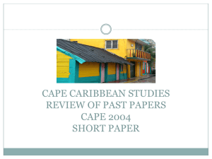 cape caribbean studies review of past papers cape
