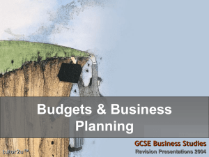 Budgets & Business Planning