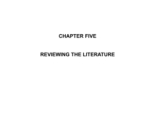 Chapter 5: Reviewing the literature